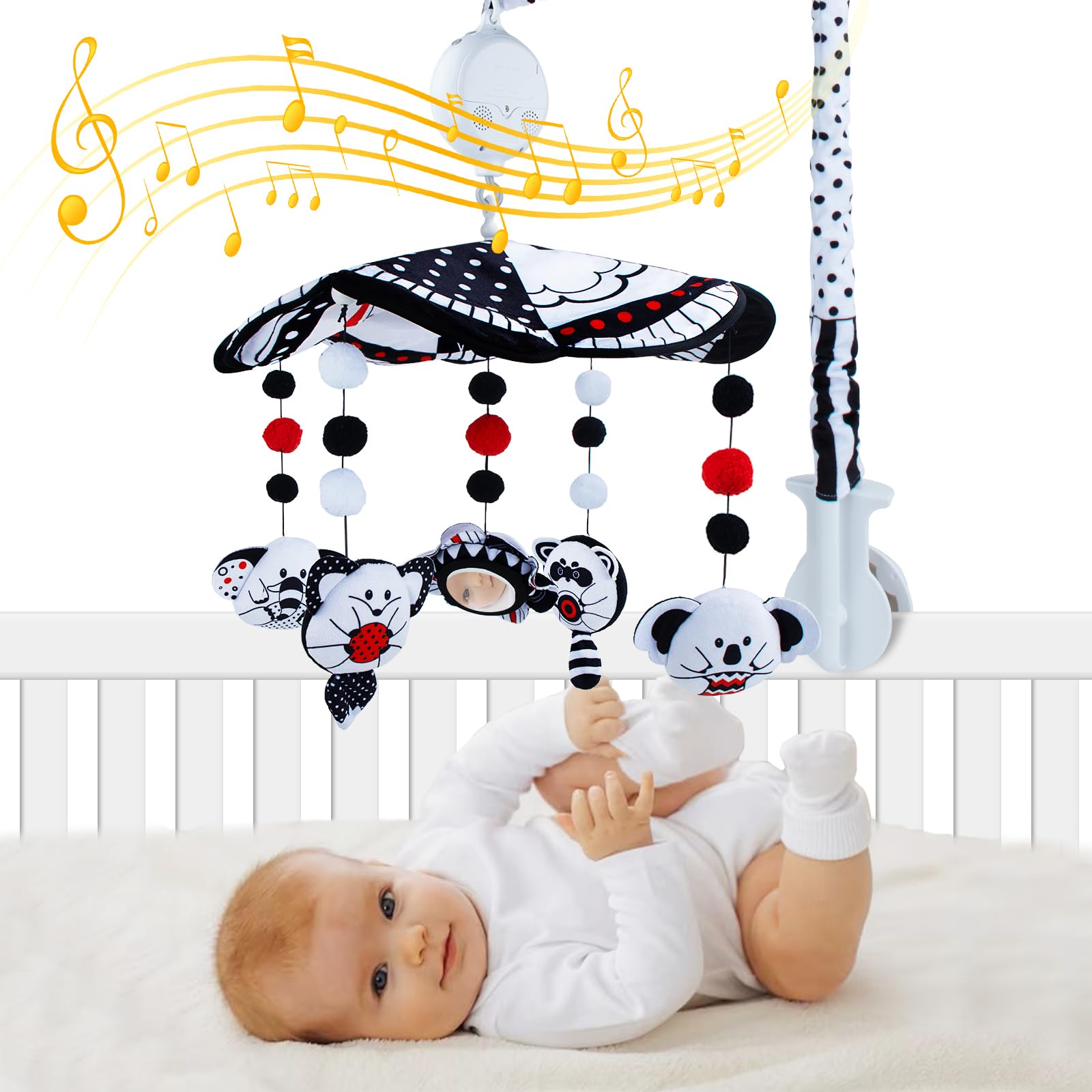Baby Crib Mobile, Baby Mobile for Crib with Mirror