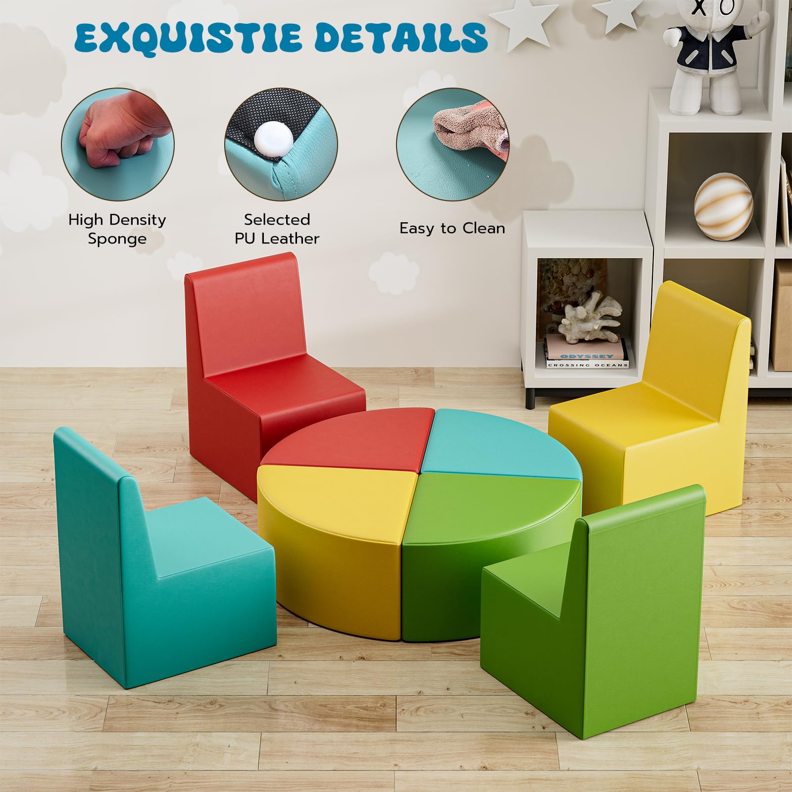 Kids Modular Sofa Set 8 Pieces Colorful Seating