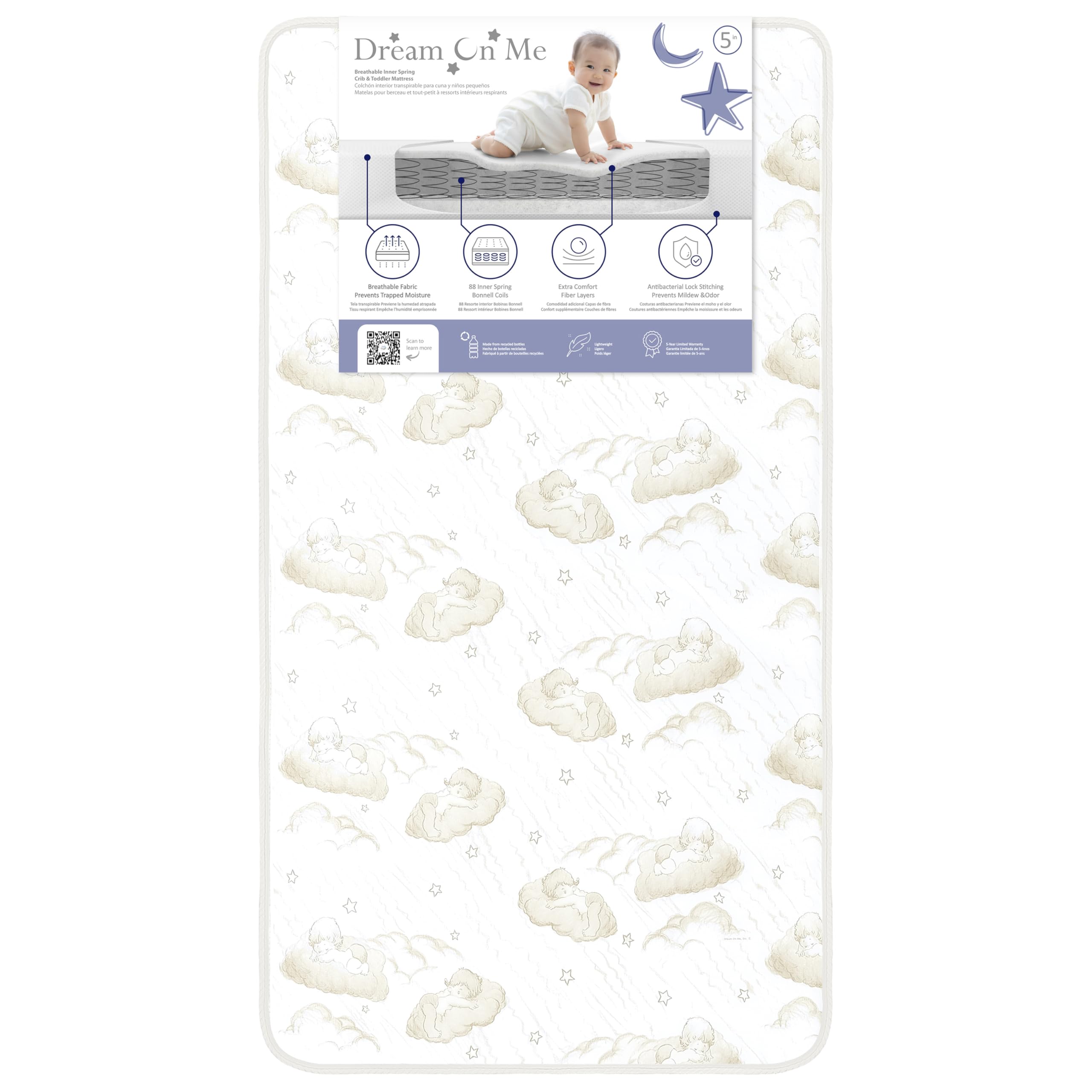Twilight 5” 2-in-1 Breathable Spring Coil Crib & Toddler Mattress
