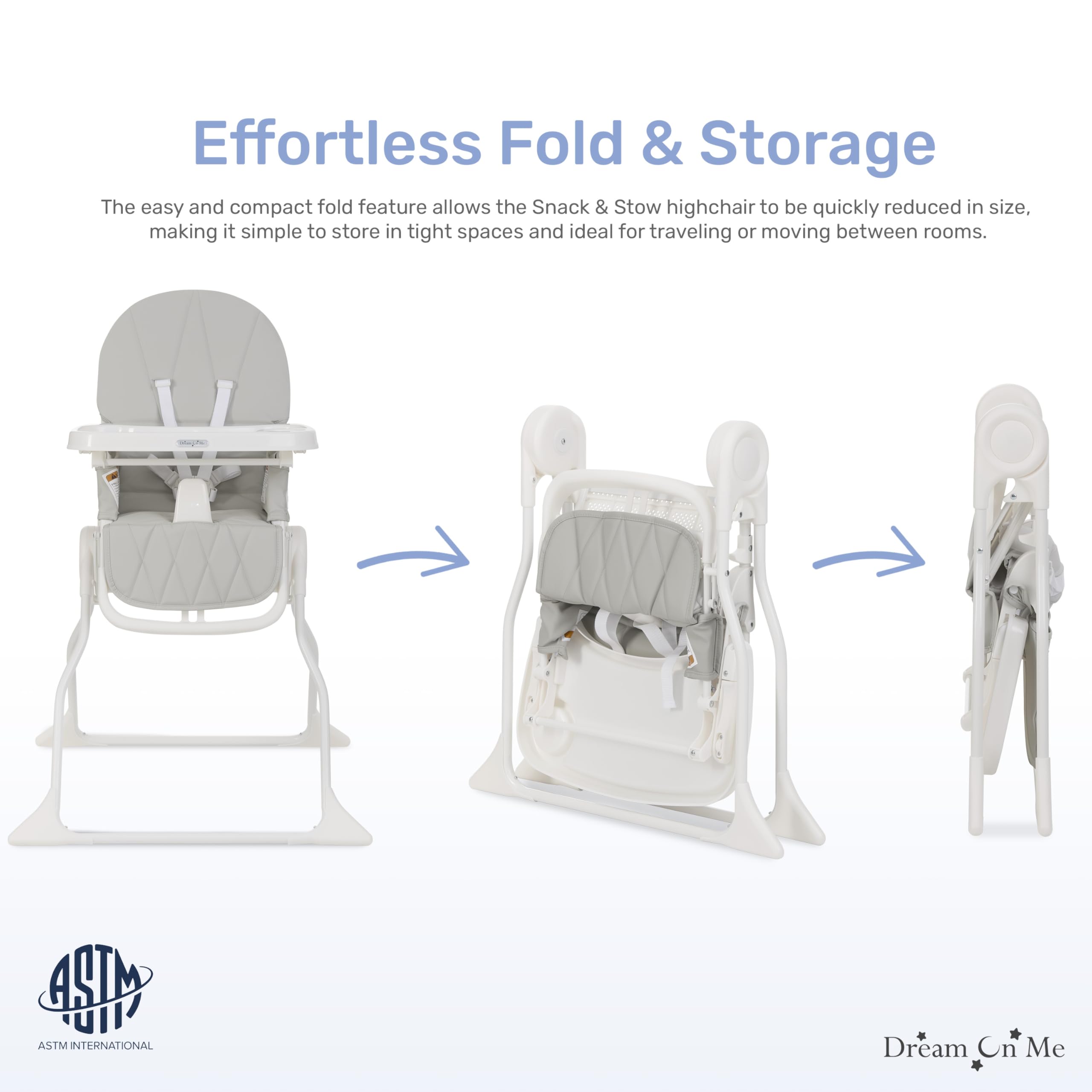 Portable Foldable High Chair with Adjustable Tray for Toddlers and Infants