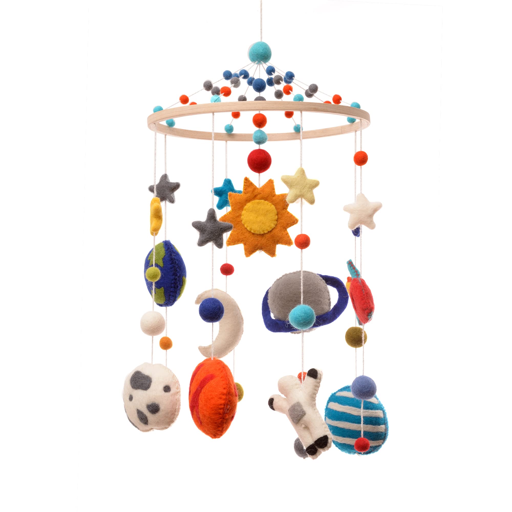 One Space Nursery Mobile - Colorful Decor for Crib, Baby Rooms