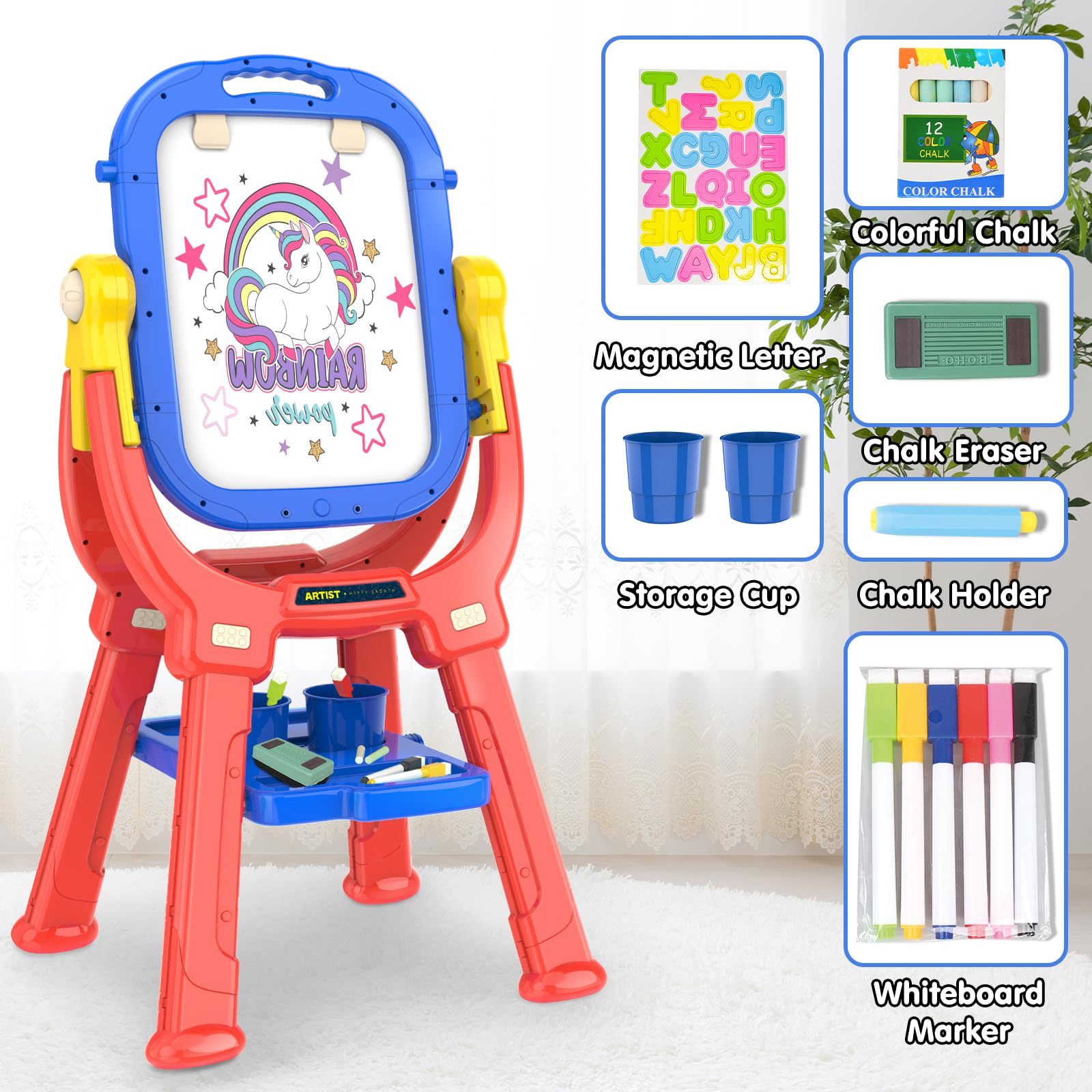 Double Sided Adjustable Kids Art Easel