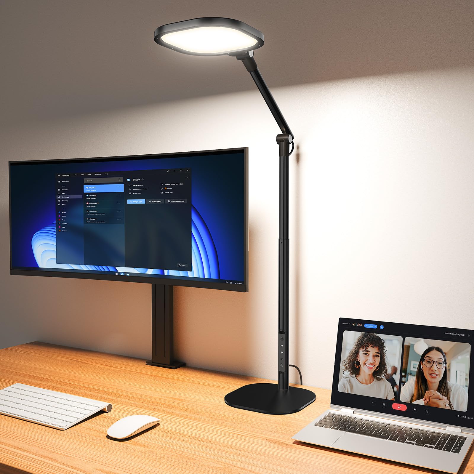 LED Desk Lamp with Adjustable Height and 50 Lighting Modes