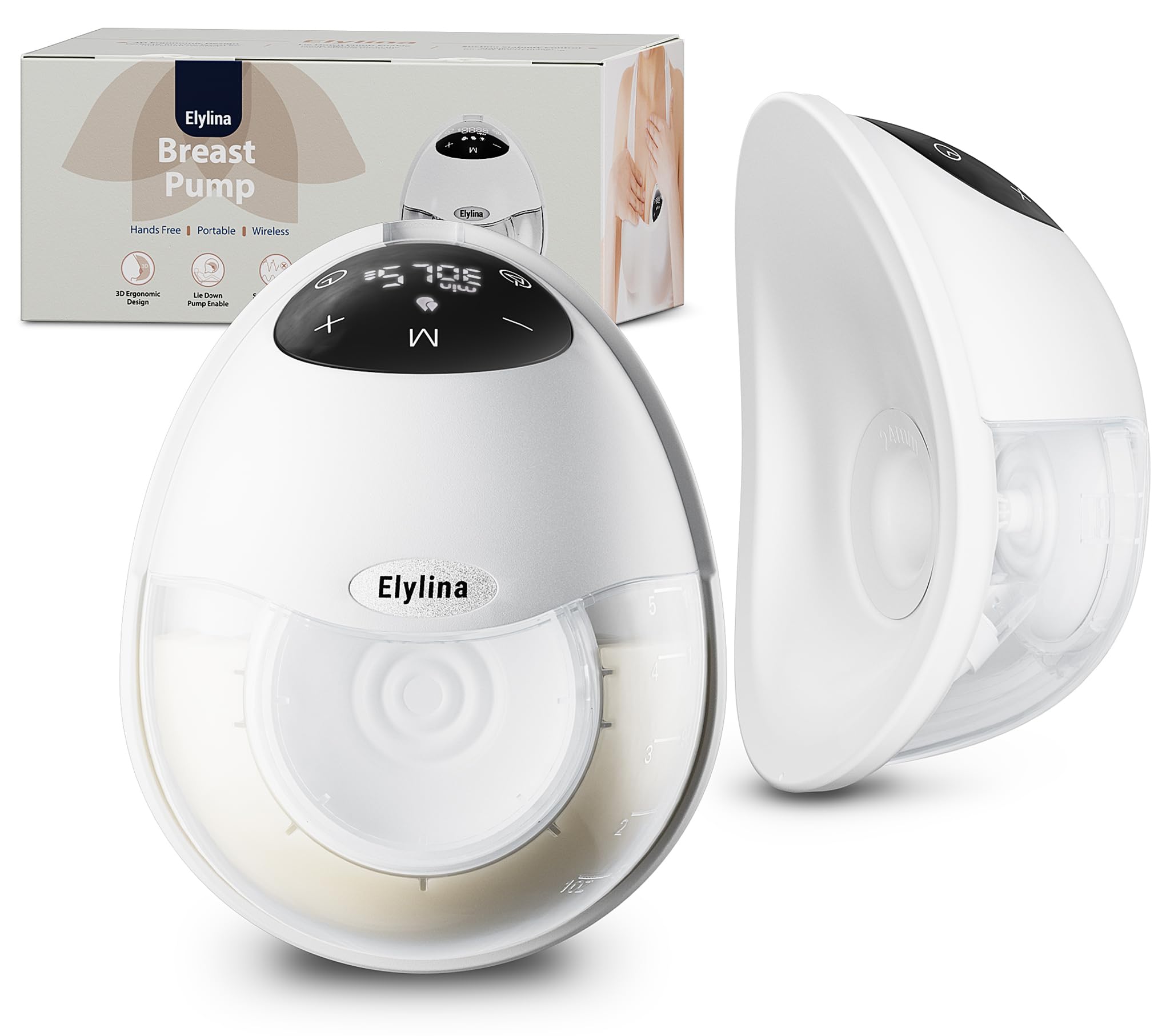 Wearable Breast Pump, Curved Fit, Leak-Free Comfort, Electric