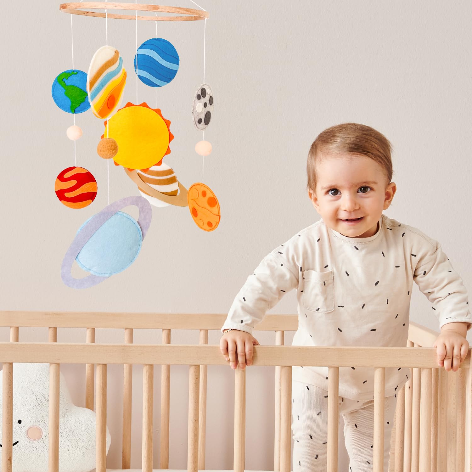 Solar System Mobile for Crib, Space Mobile Planet Mobile for Boys Girls