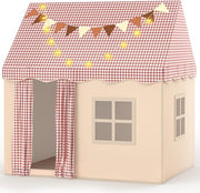 Kids Play Tent with Star Lights and Padded Mat - Light Pink