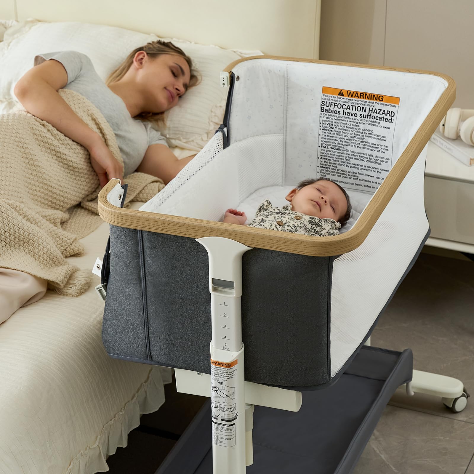 Electric Baby Bassinet with Rocking Motion and Mosquito Net