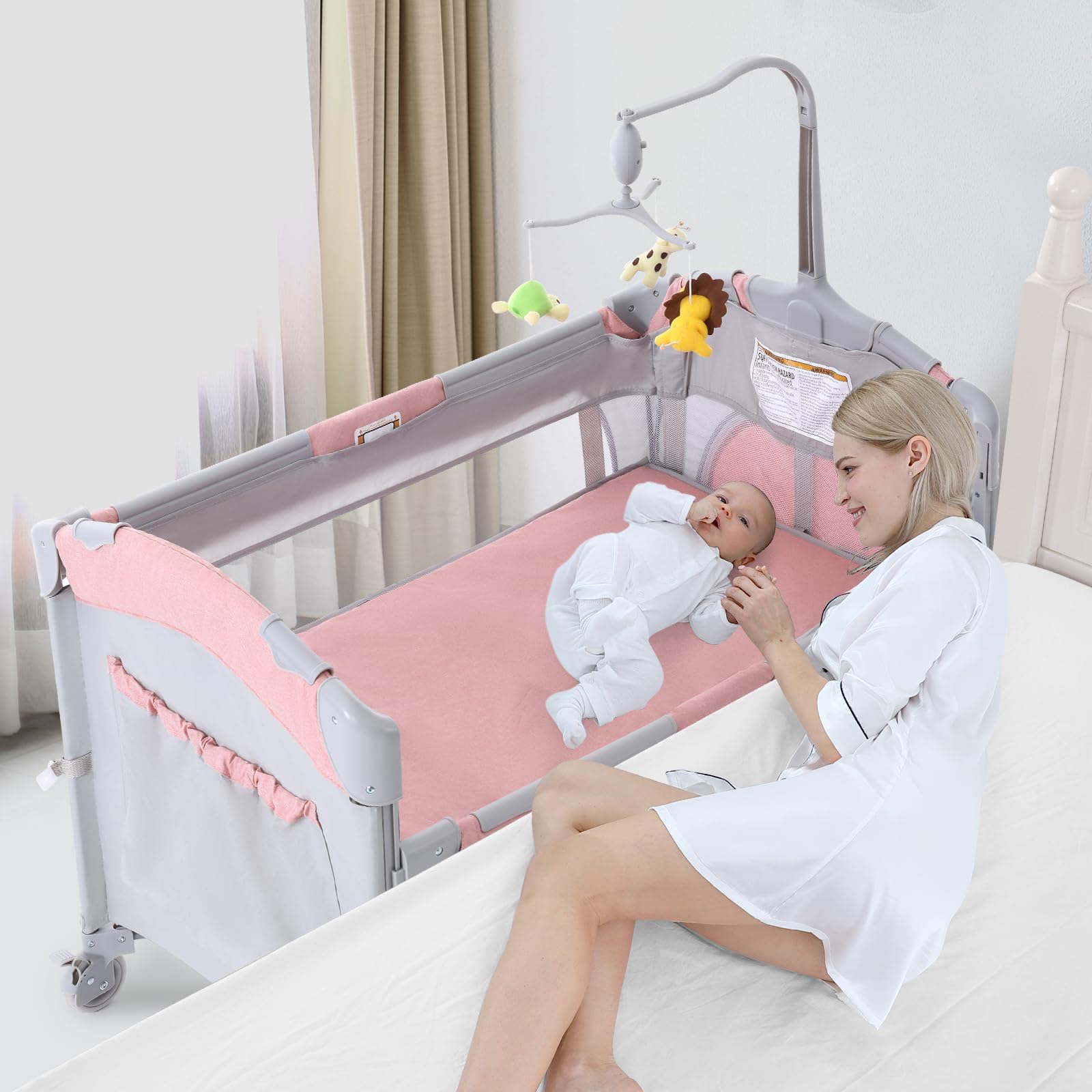 5-in-1 Baby Bassinet with Changing Table and Playpen
