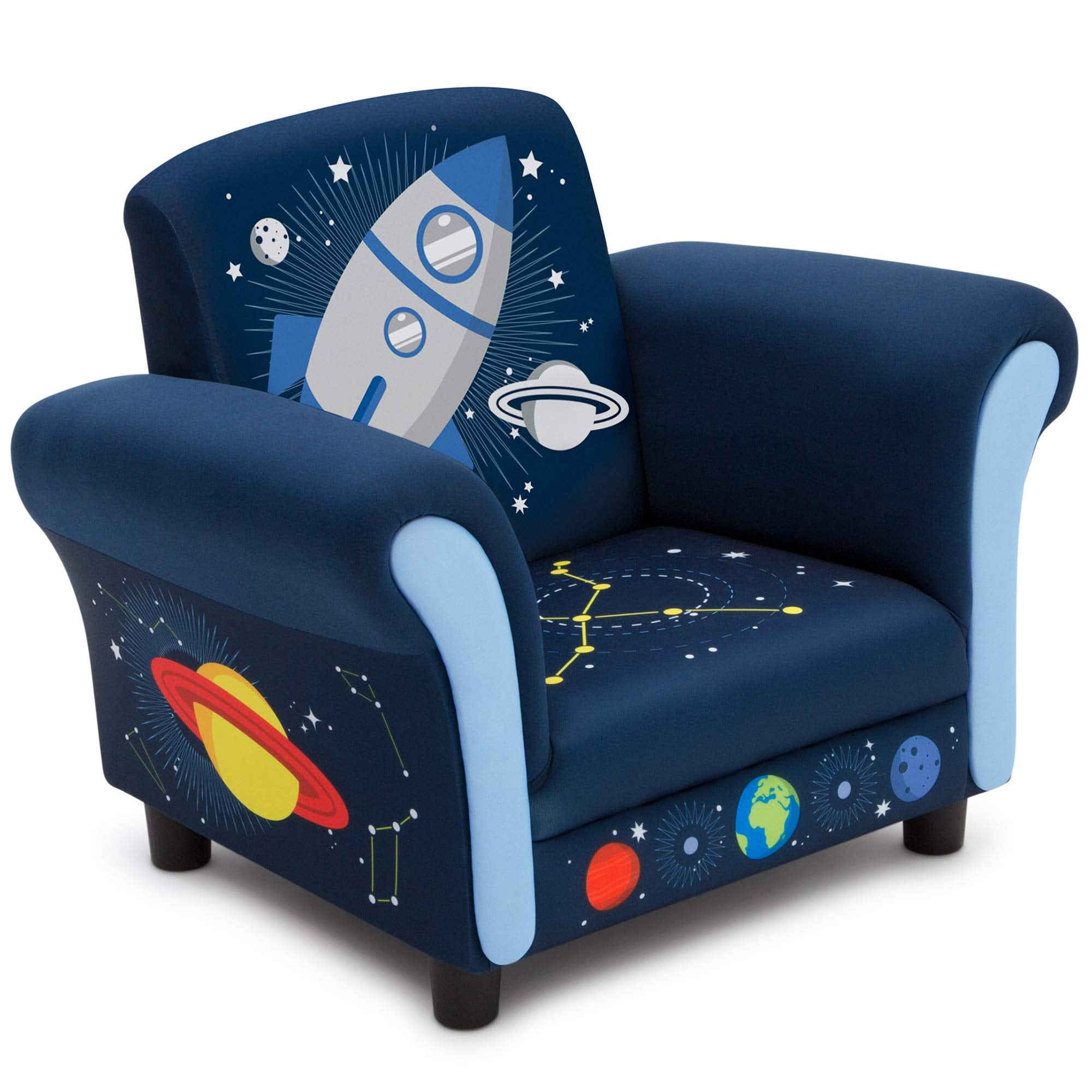 Space Adventures Kids Upholstered Chair, Blue