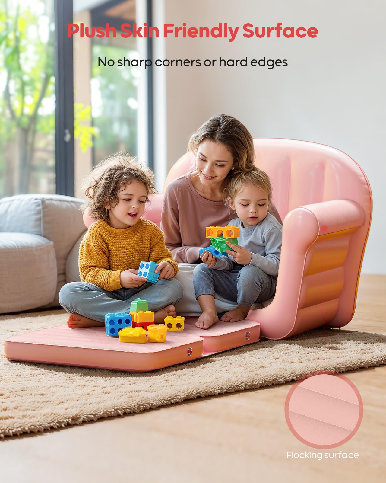 Inflatable Toddler Couch 2-in-1 Convertible Sleeper Sofa
