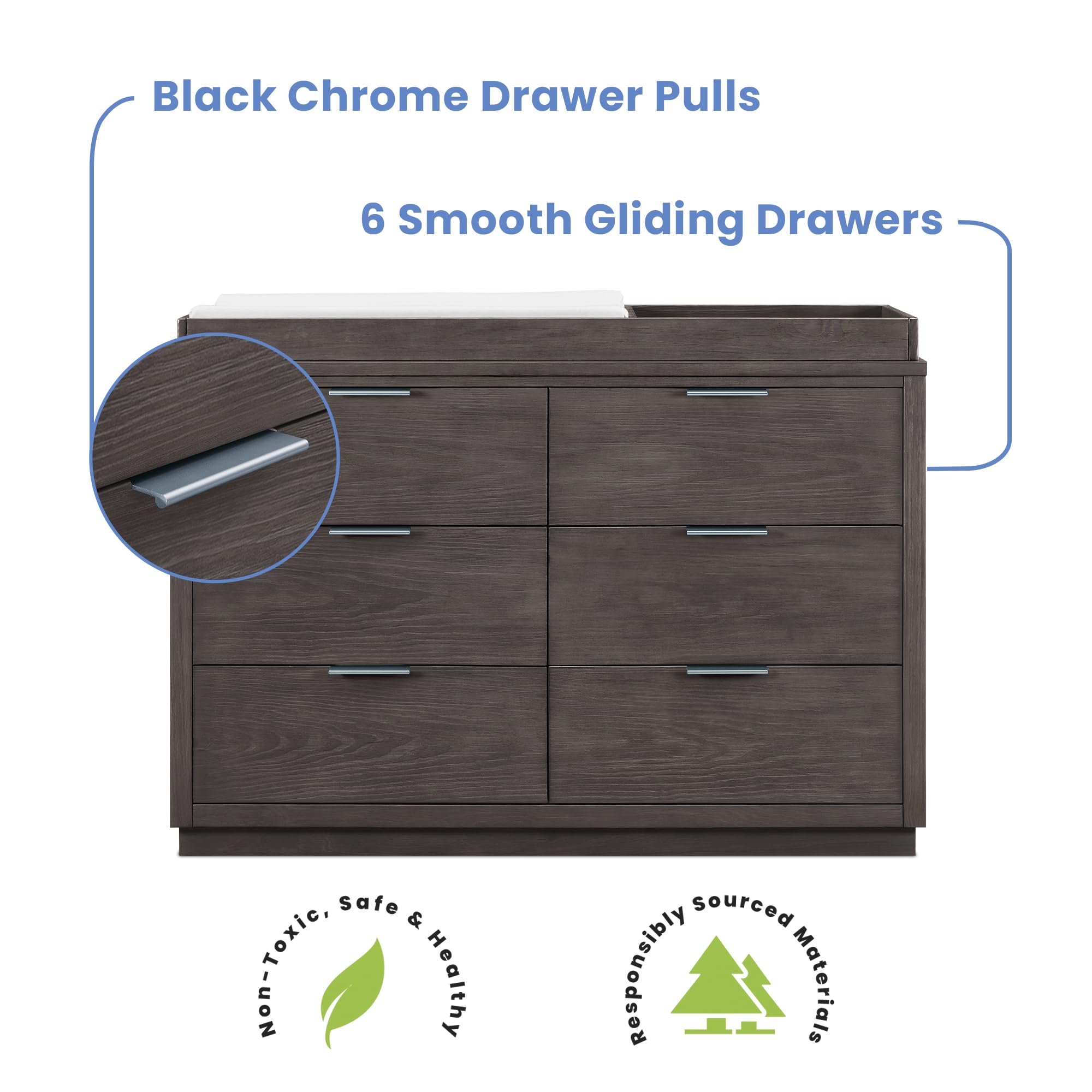 6 Drawer Dresser with Interlocking Safety System