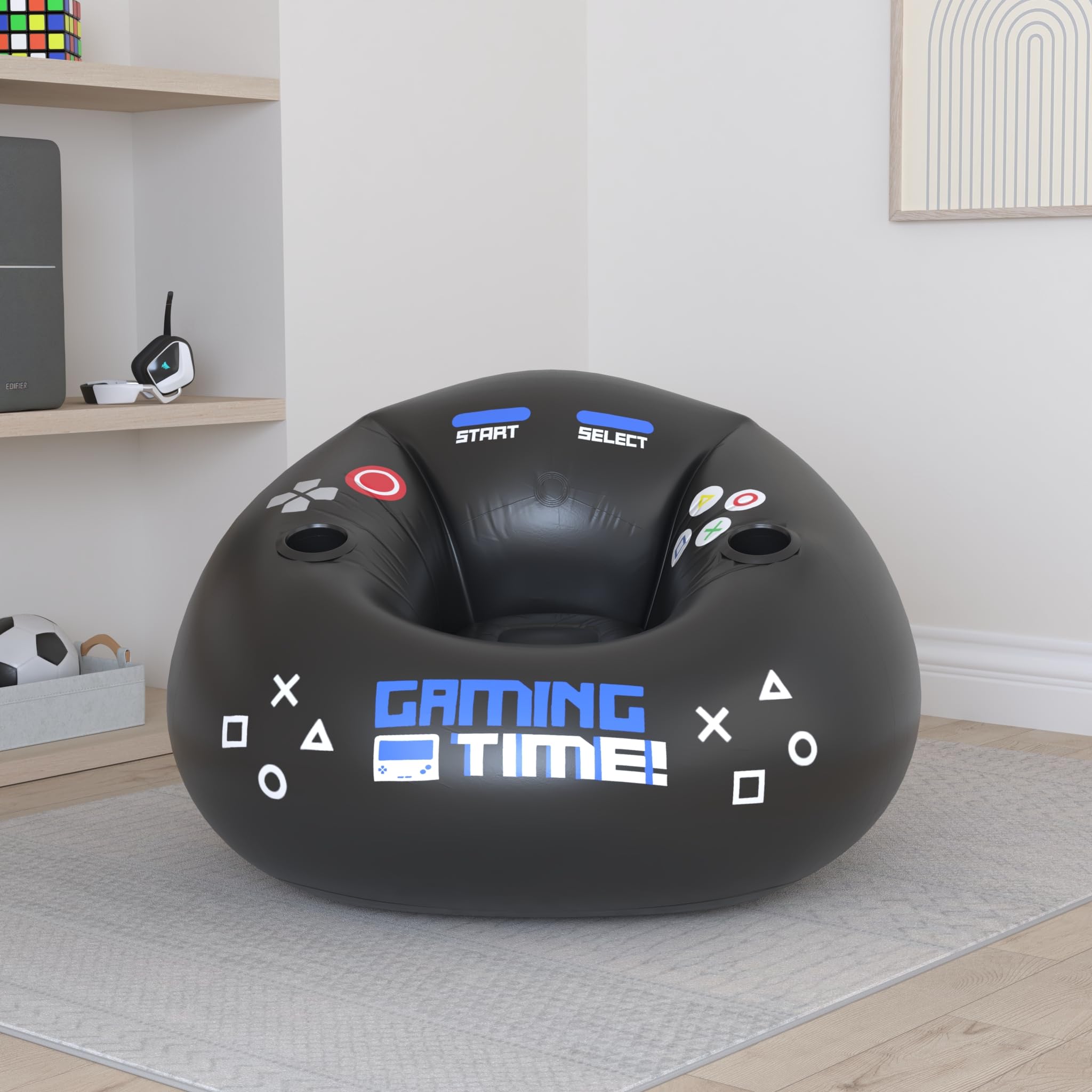 Inflatable Gaming Chair for Kids with Cup Holders