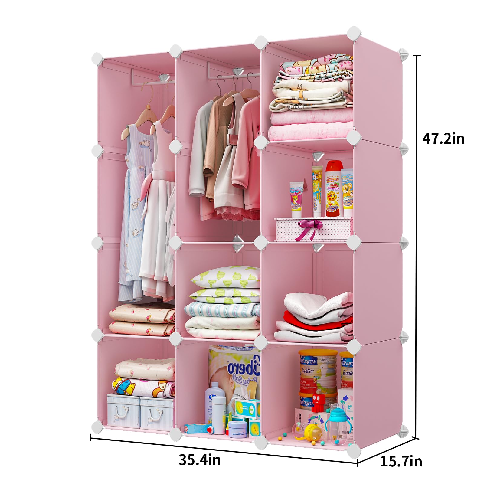 Baby Dresser, Kids Closet Organizers, Portable Kids Wardrobe
