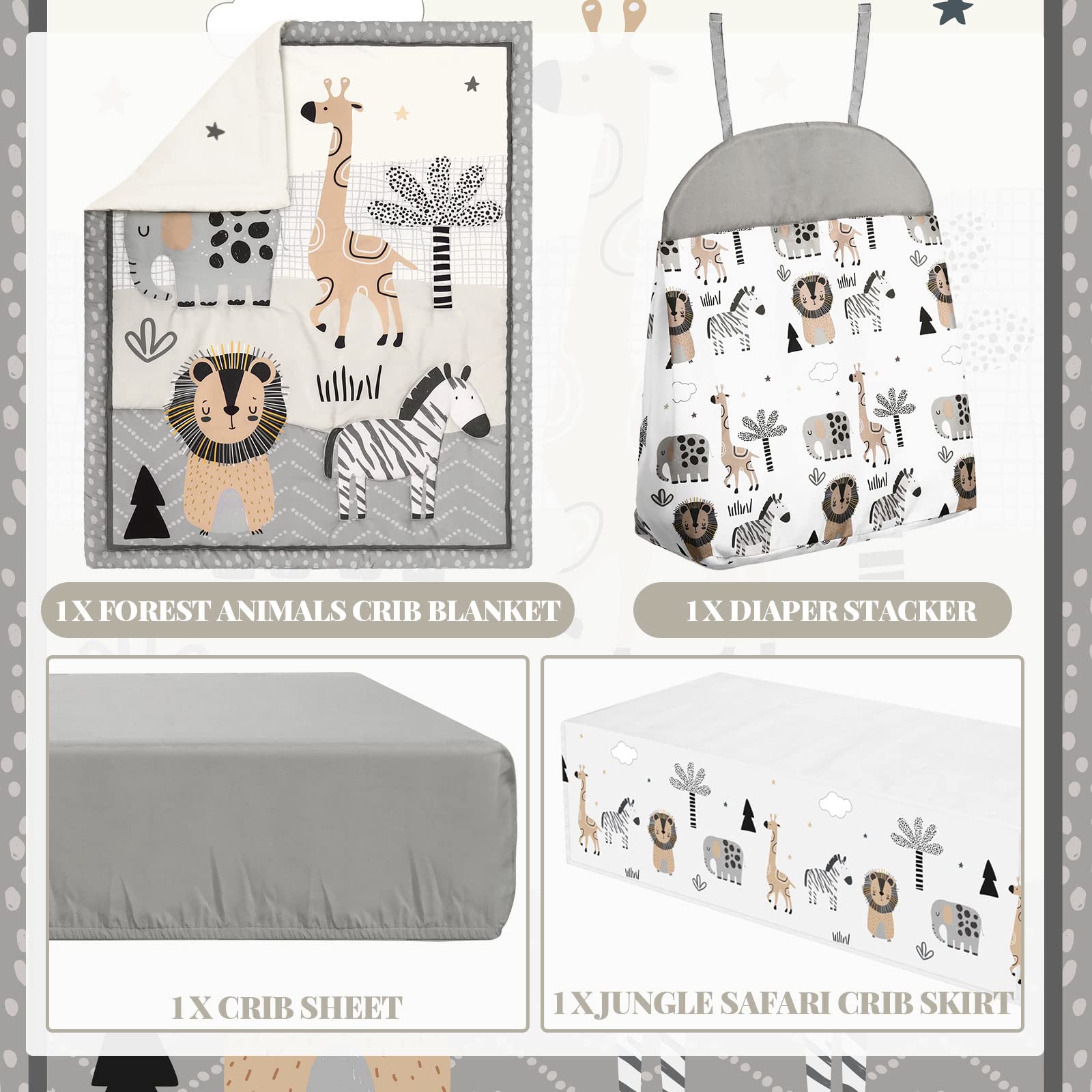 Woodland Animal Crib Bedding Set - 4 Piece