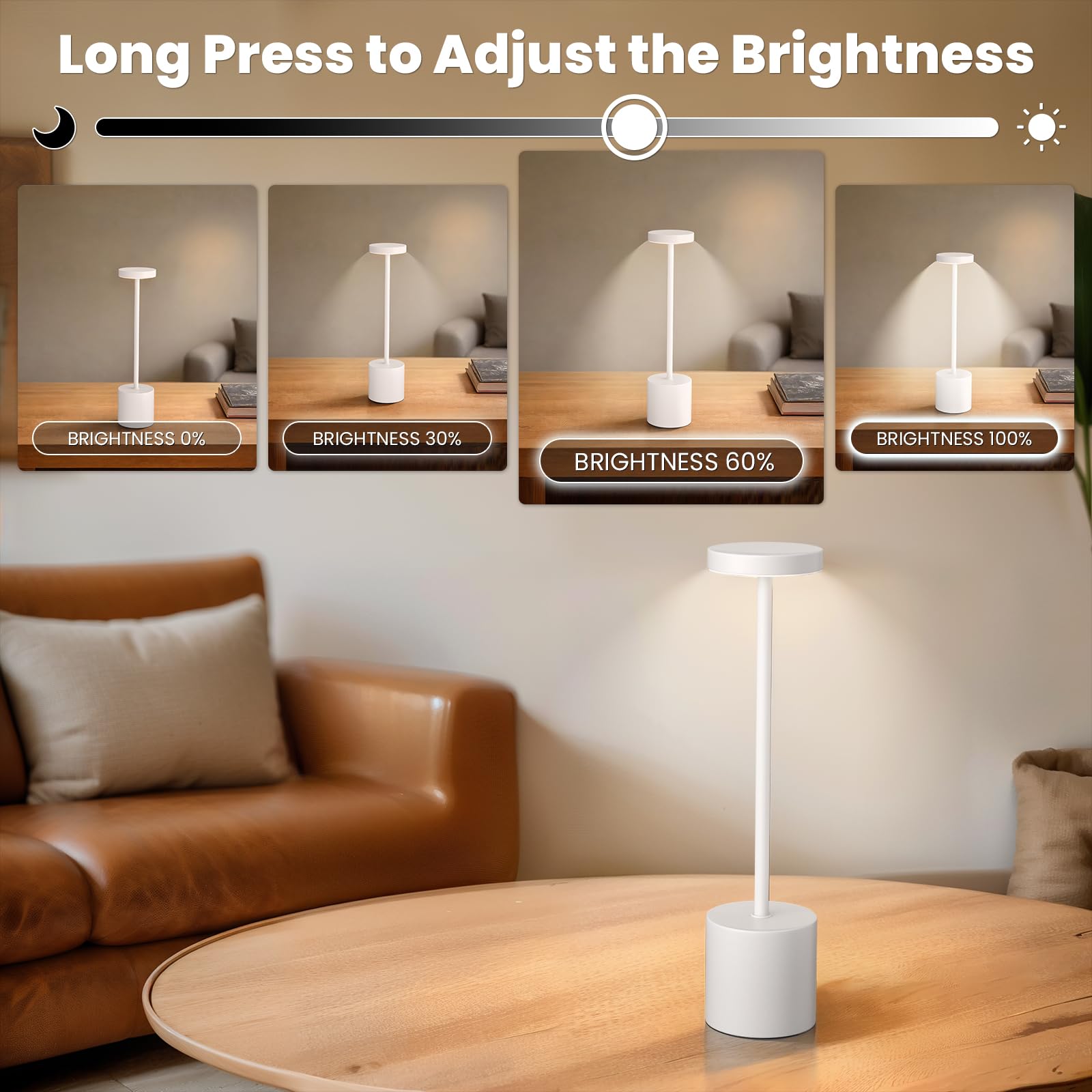 Rechargeable LED Cordless Table Lamp Set of 2