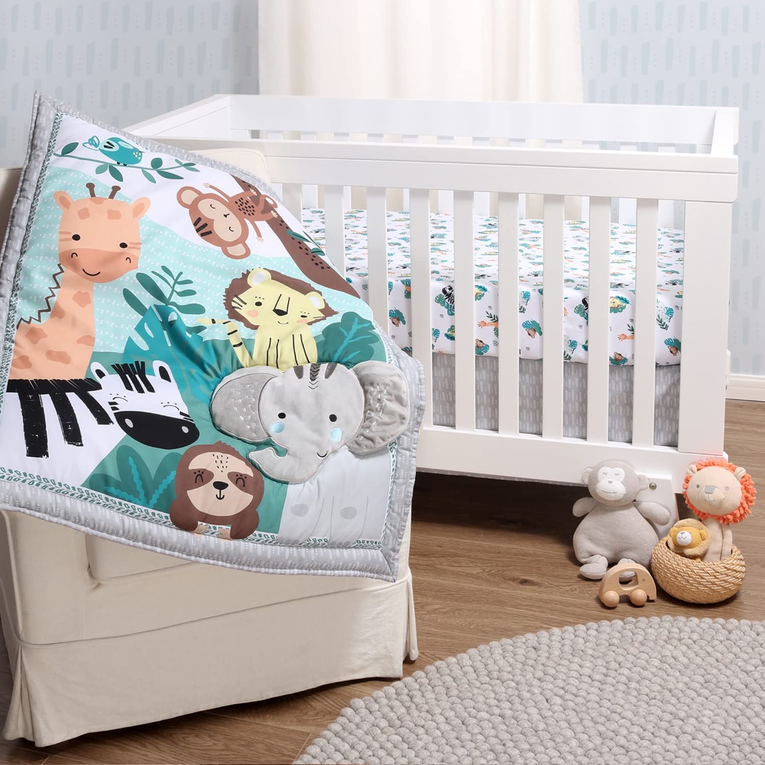 Safari Adventures Baby Crib Bedding Set - 3 Piece