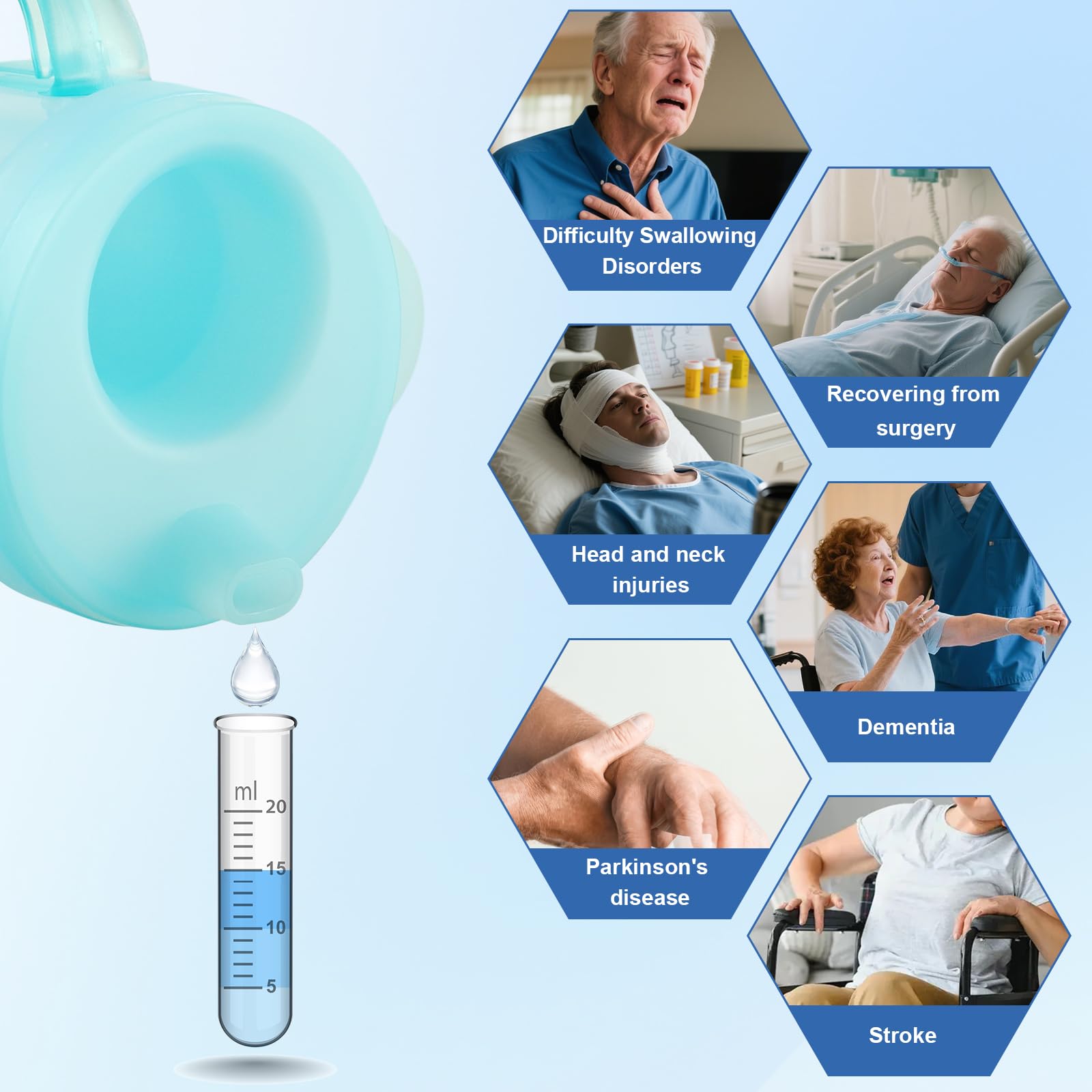Dysphagia Cup for Adults with Difficulty Swallowing, Sippy Cup