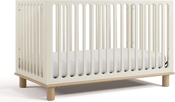 Sicily Grow-with-Me Convertible Crib with Toddler Rail Included (Sage & Driftwood)