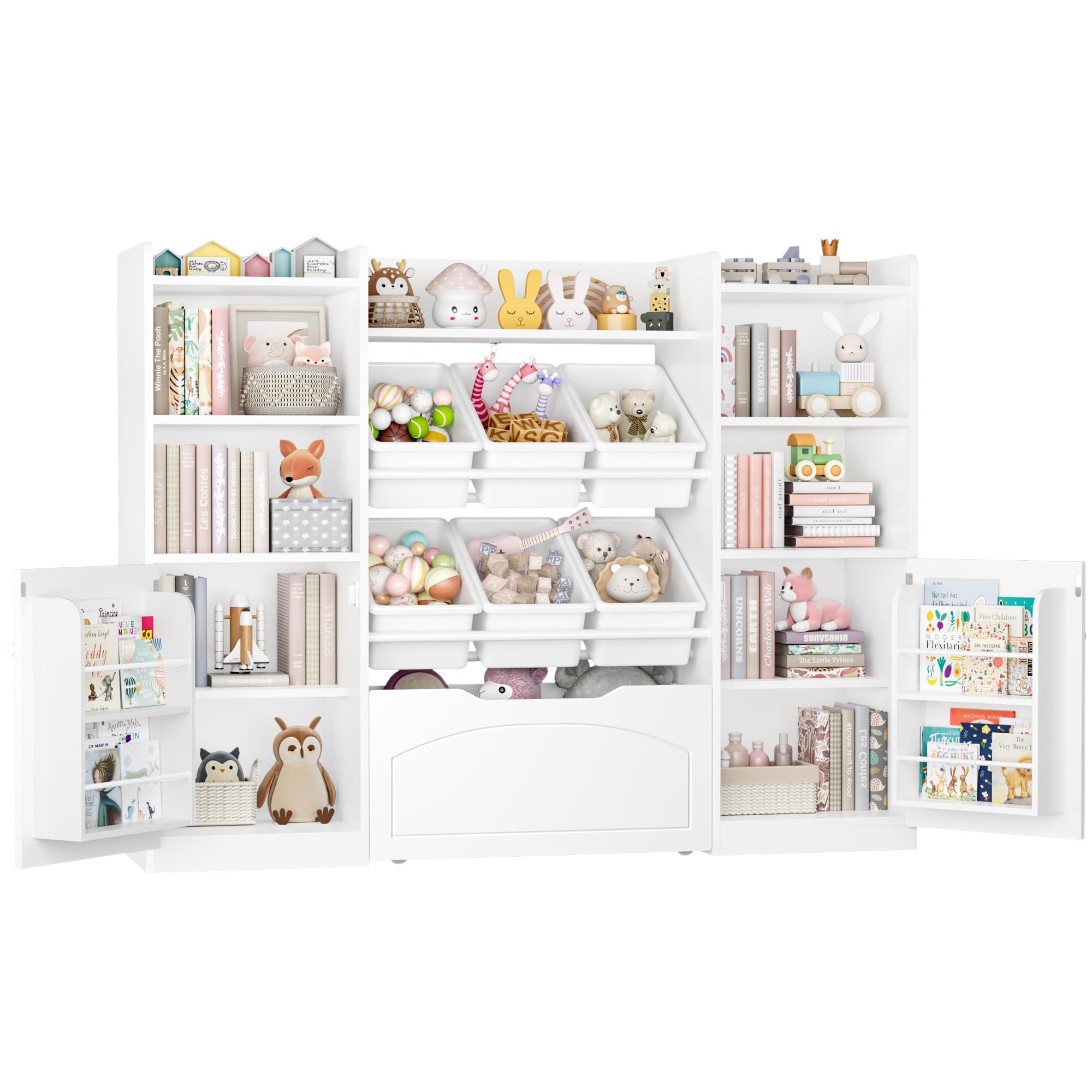 55” Toy Storage Organizer with Removable Bins