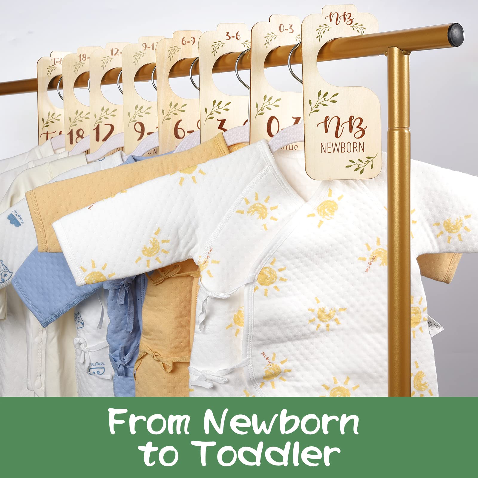 Wooden Baby Closet Dividers Set of 8 - Newborn to 24 Months