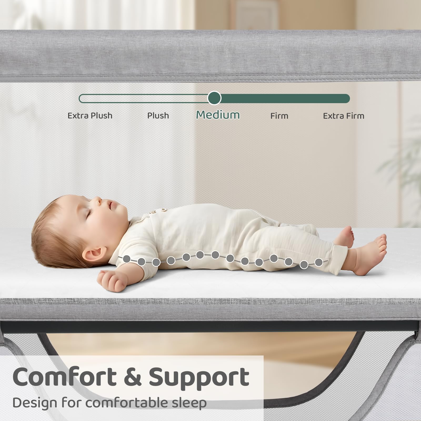 Bedside Bassinet with Adjustable Height