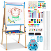 Kids Easel Wooden Children Art Easel Paper Roll