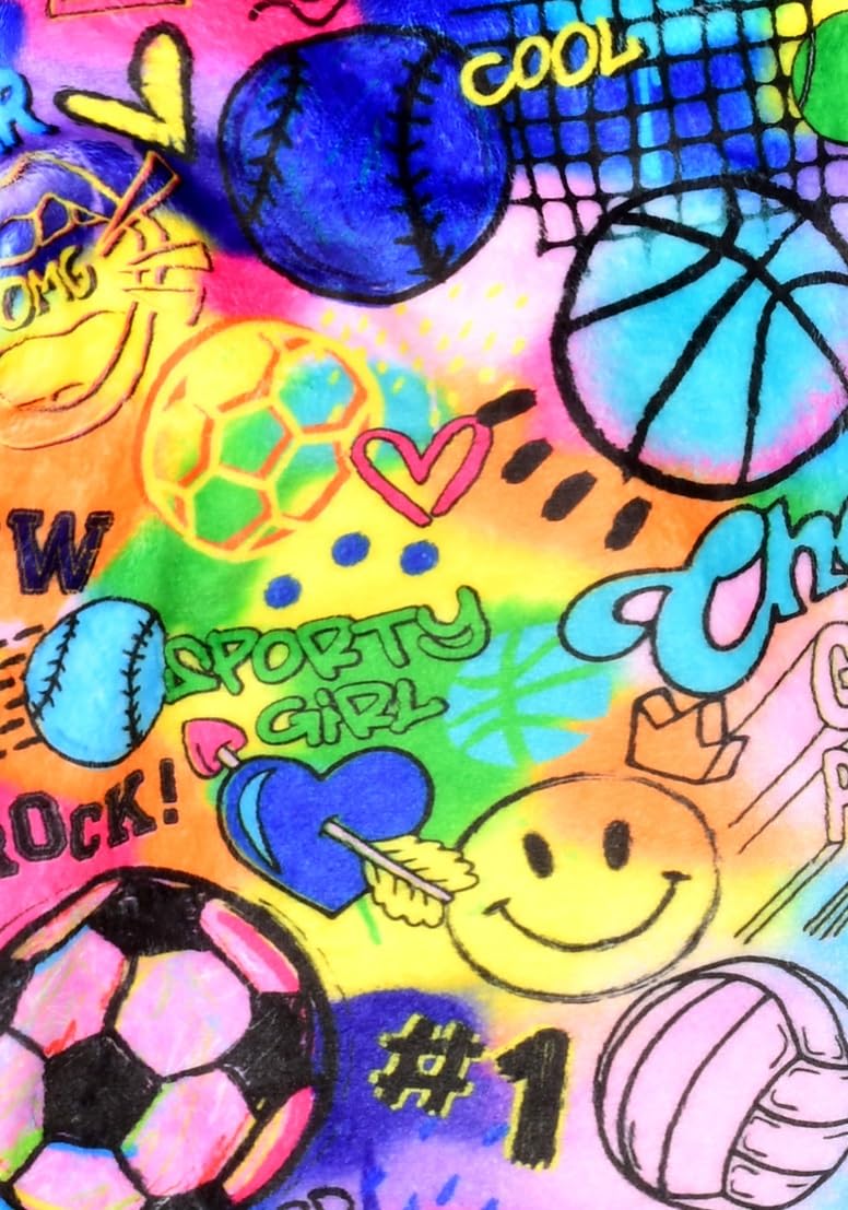 Silky Soft Plush Fleece Throw Blanket - Bold Print - Sporty Girl - 56" x 60"