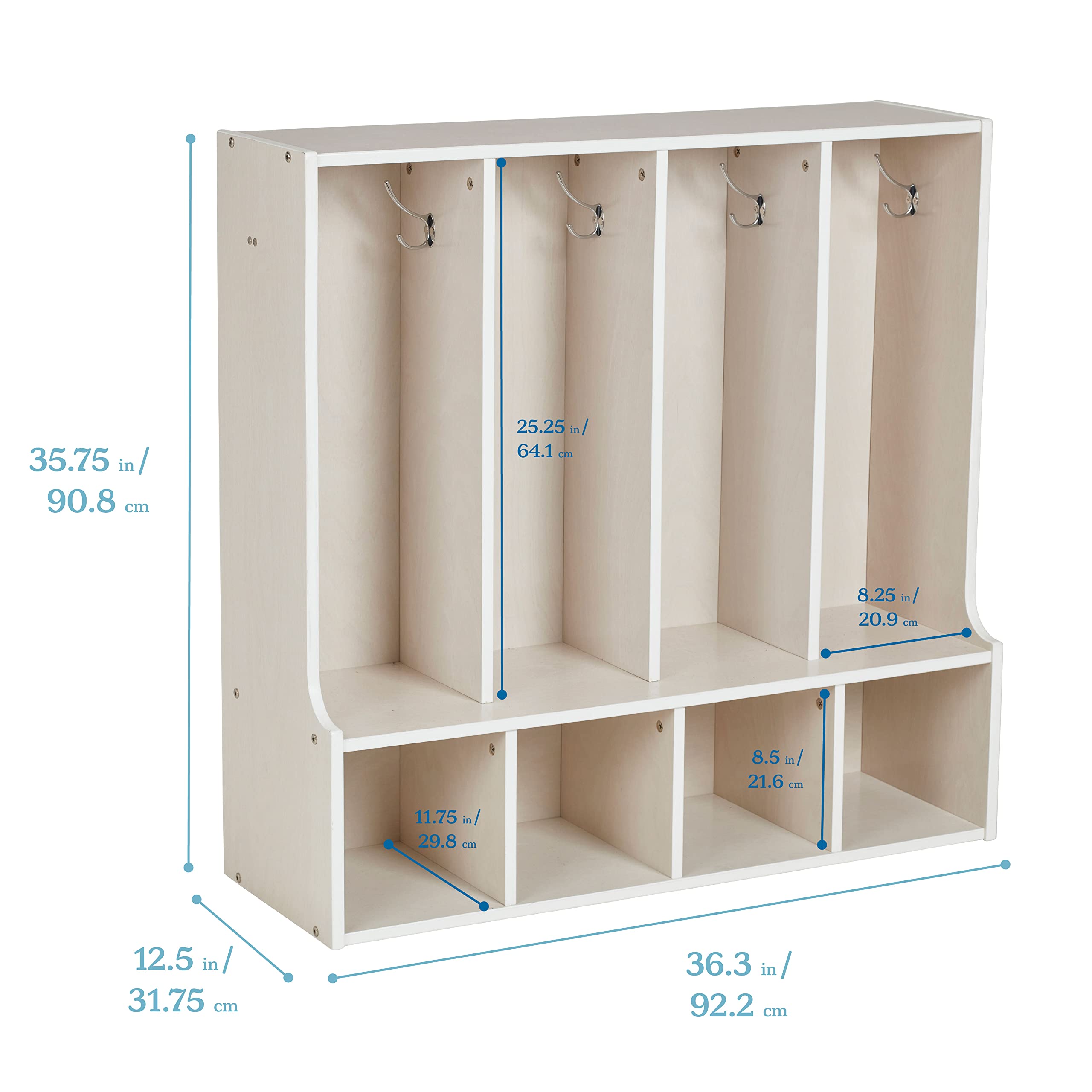 4-Section Toddler Coat Locker with Bench