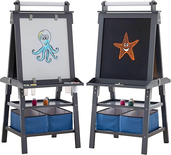 Deluxe Learn 'N Play Toddler Easel for Kids, Two-Sided Art Center