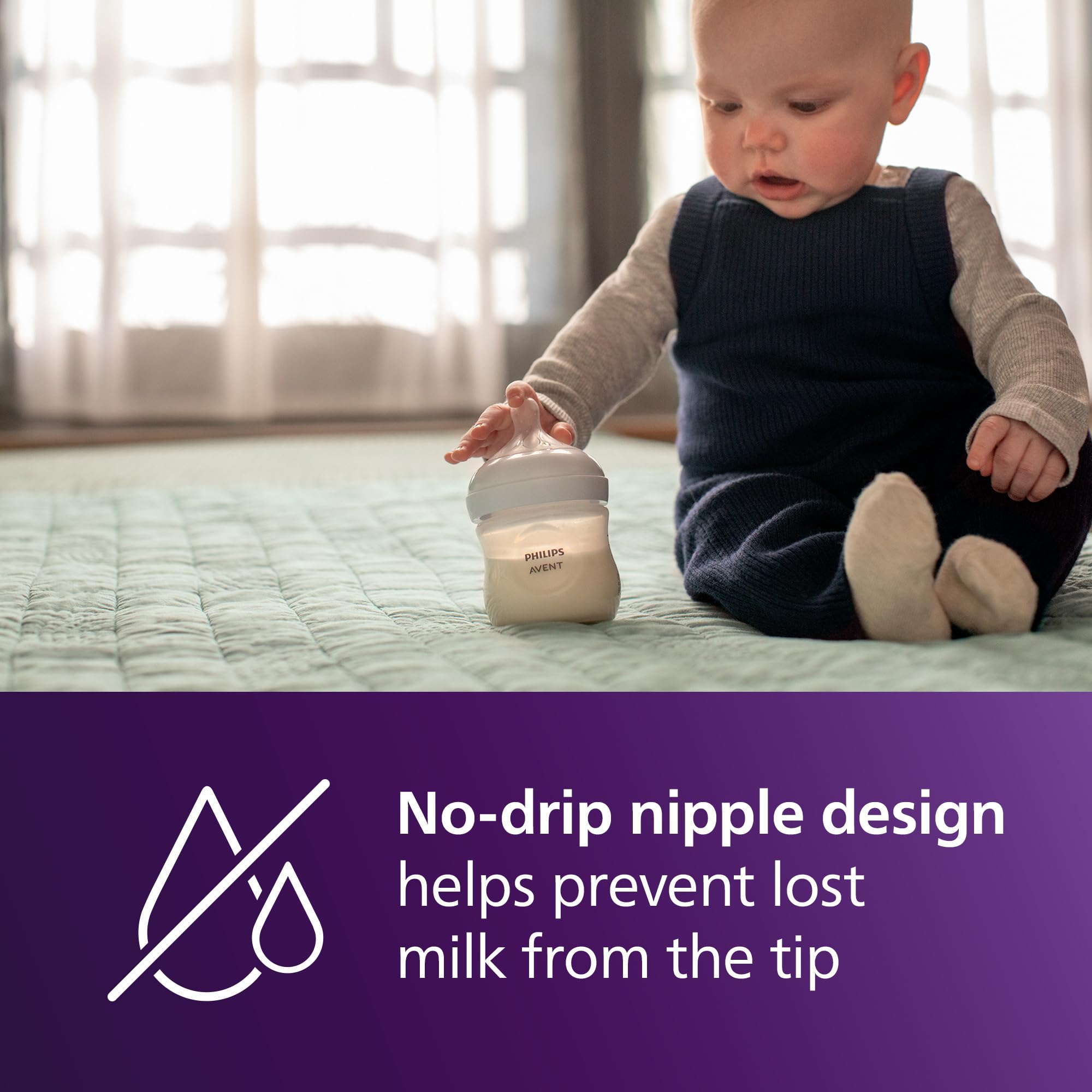 Philips Avent Natural Baby Bottles with Natural Response Nipples (Slow Flow