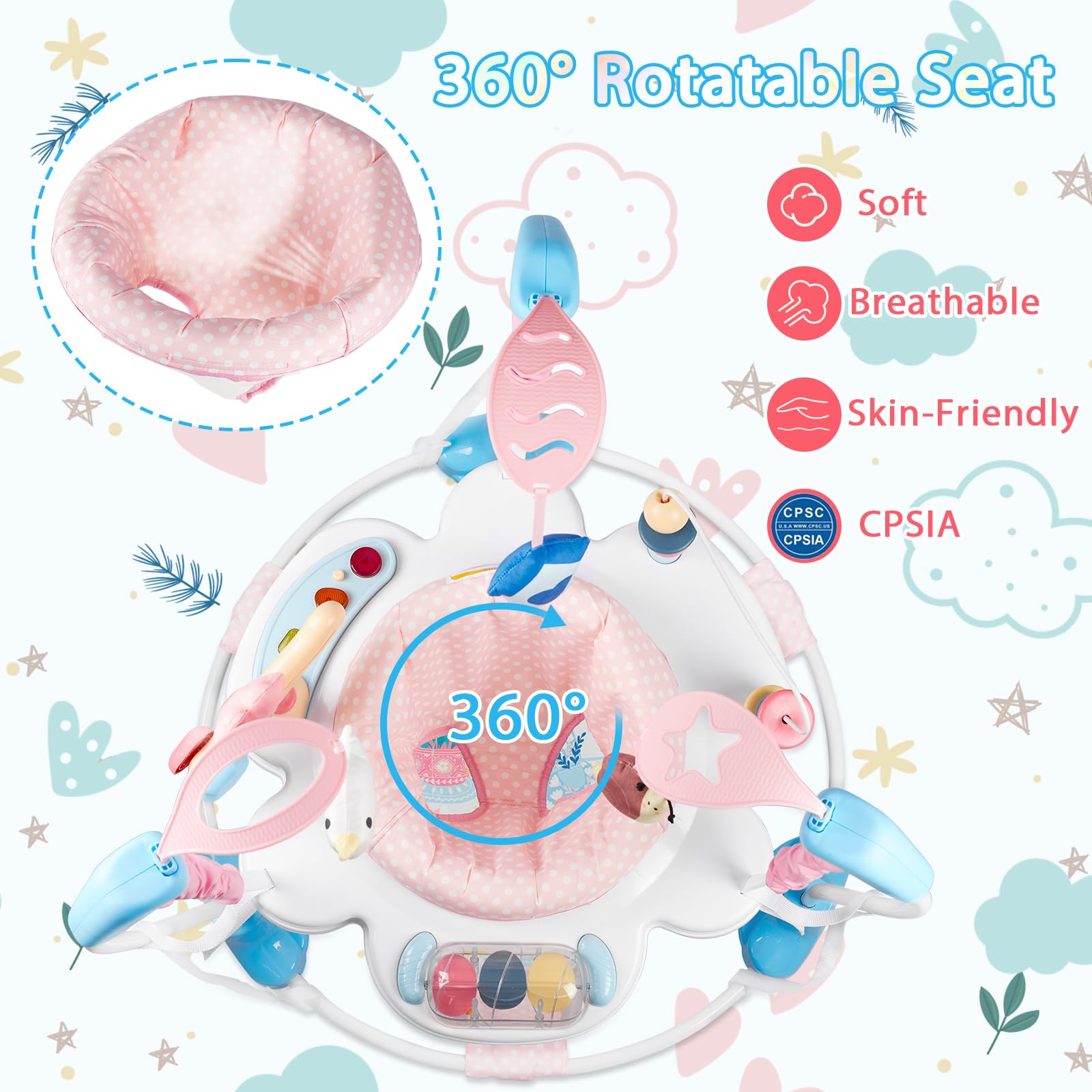 3-in-1 Baby Activity Center with Music and Lights