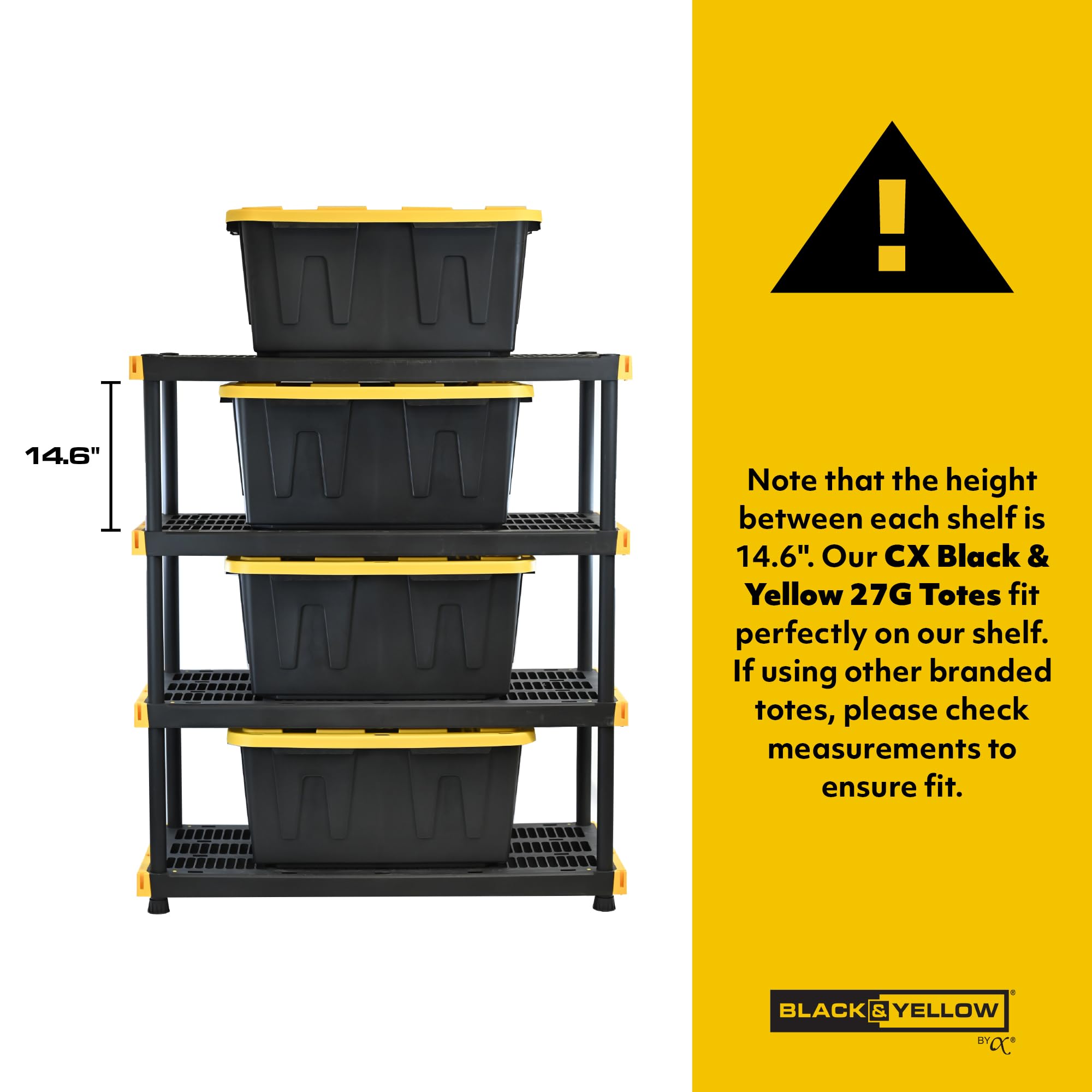 Heavy Duty Plastic Storage Shelving Unit 4-Tier Modular Rack