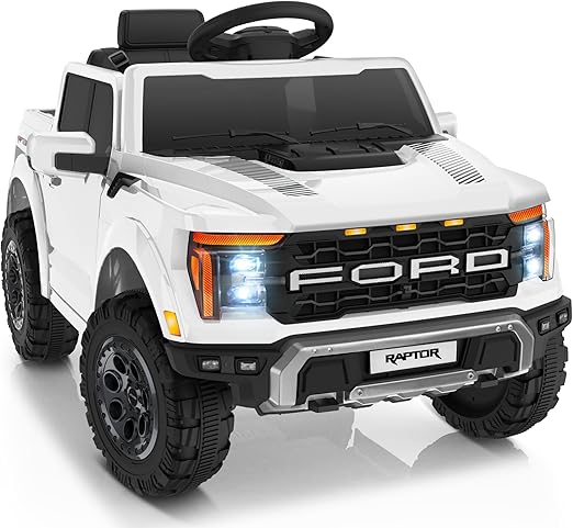 12V Licensed Ford F-150 Raptor Kids Ride on Toy, Ride on Truck with Parent Remote Control