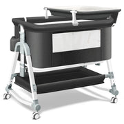 4 in 1 Bedside Bassinet for Baby, Portable Bassinets with Wheels