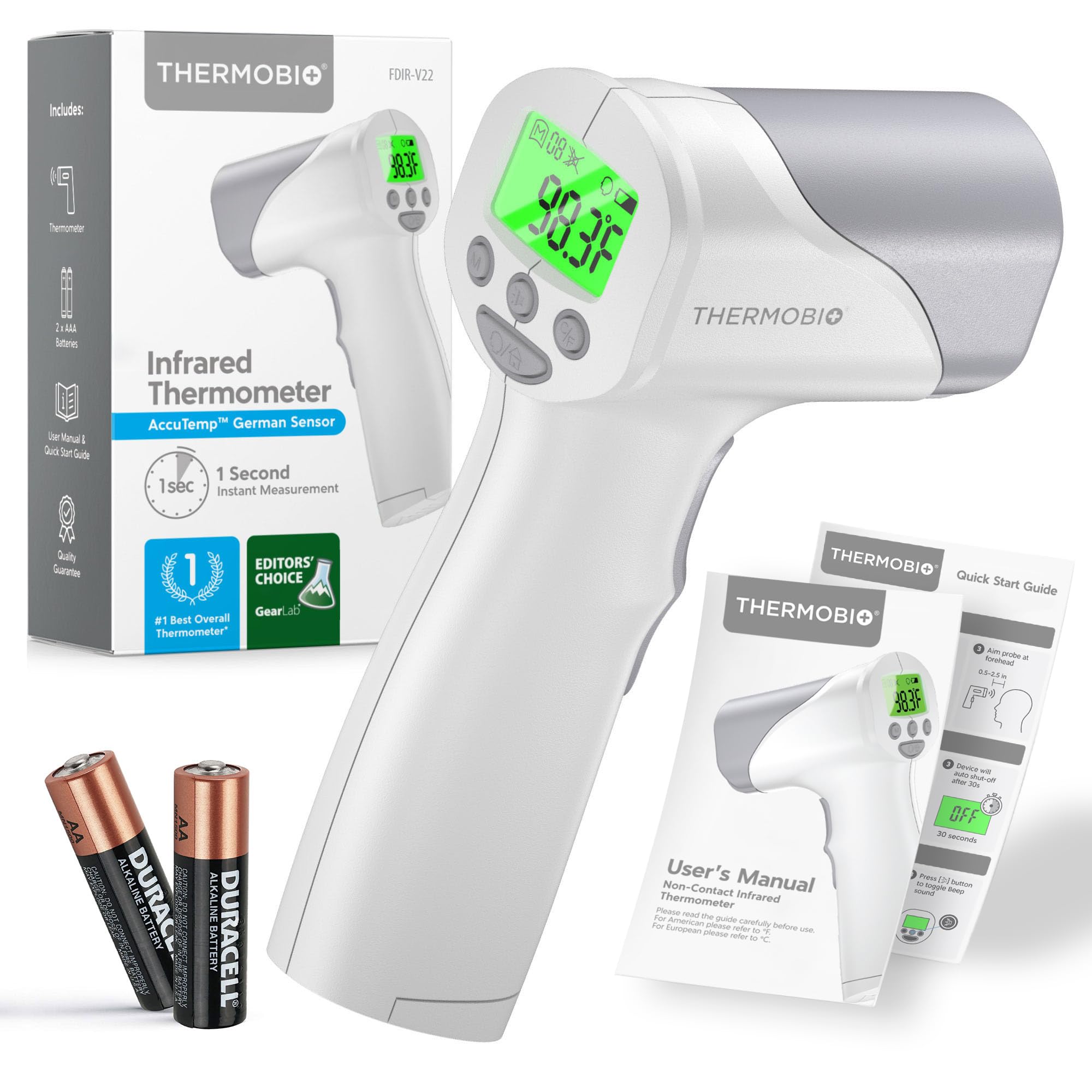 Medical Grade FSA-HSA Eligible Heavy Duty Touchless Infrared Forehead Thermometer