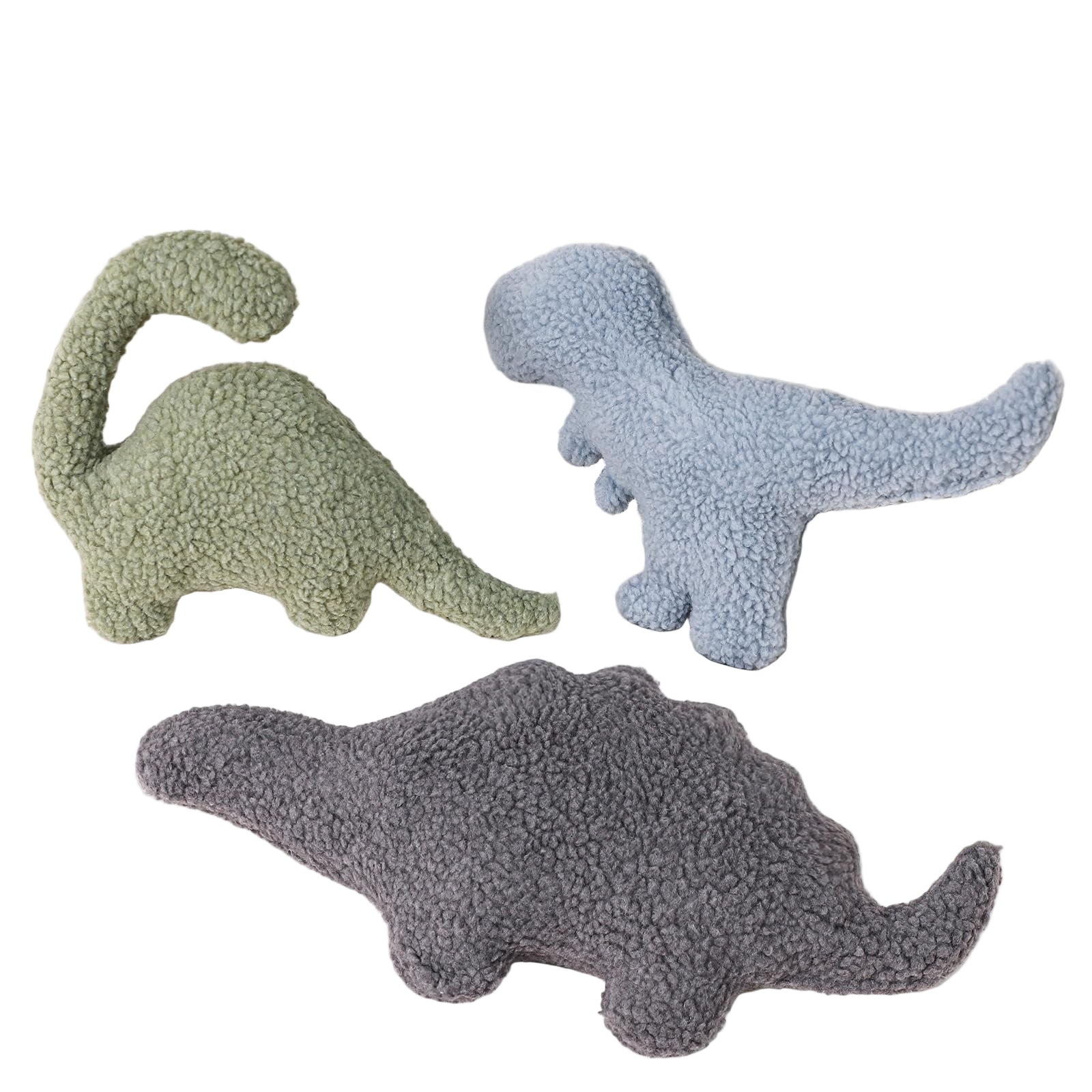 3 Pcs Dinosaur Decorative Pillow for Kids Sherpa Cute Nursery Playroom