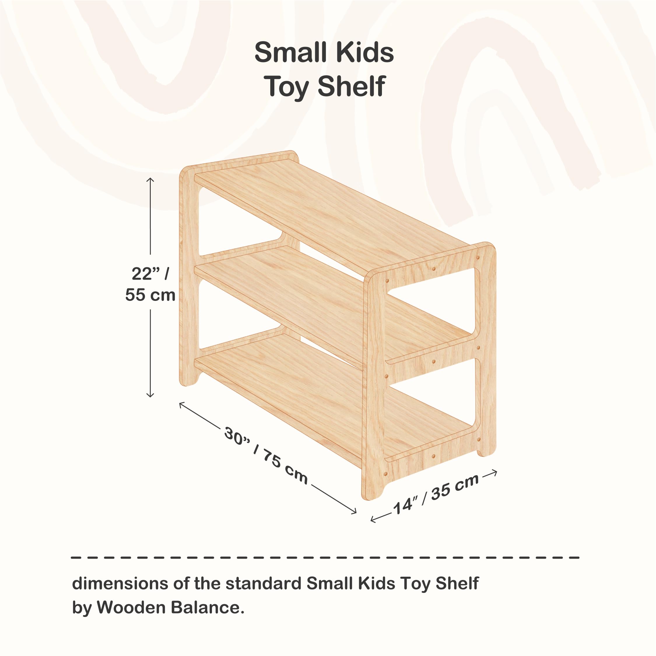 Wooden Kids Shelves Set - Montessori Bookshelf and Toy Storage