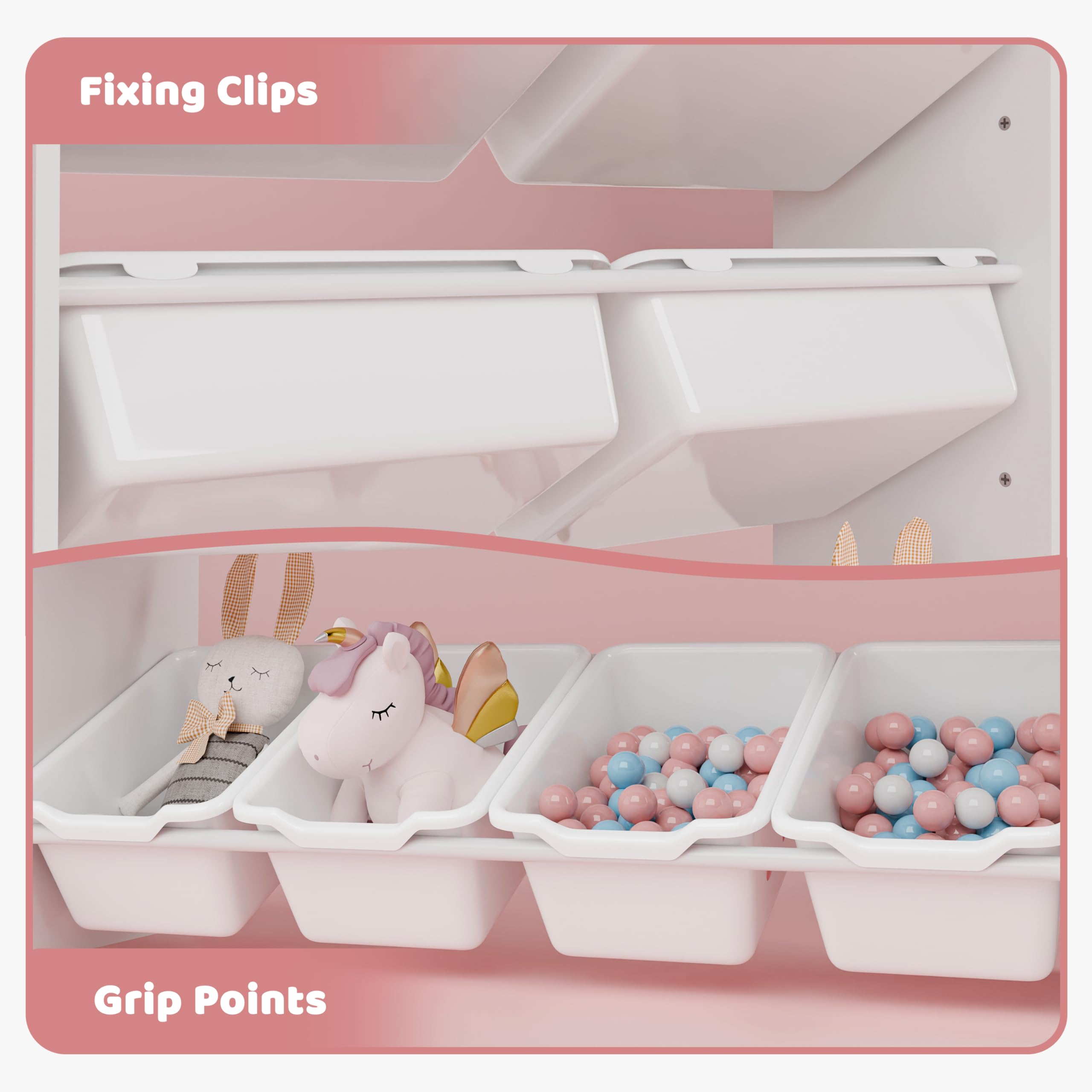 Kids Toy Storage Organizer with Bins and Bookshelf