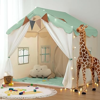 Besrey Kids Playhouse 2 in 1 with Padded Mat and Lights