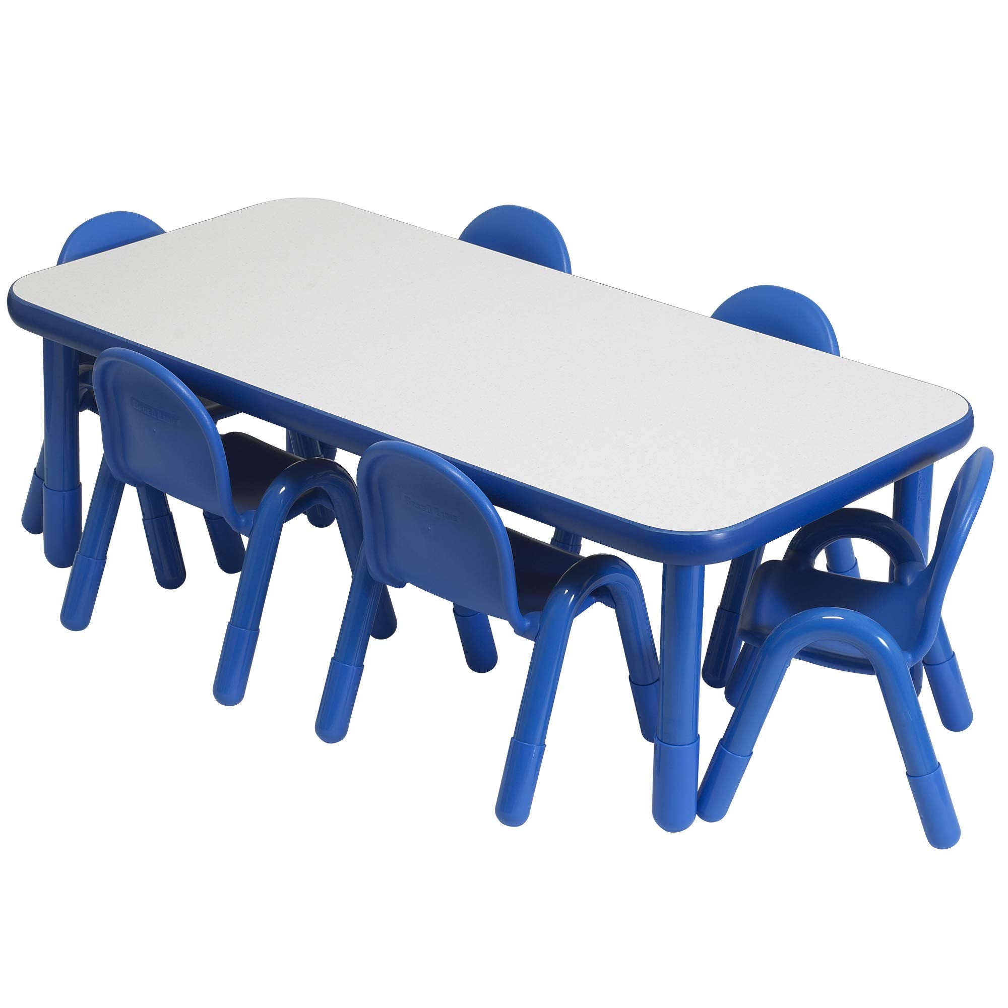 Factory Baseline Preschool 60" x 30" Rectangular Table & Chair Set - Solid Blue