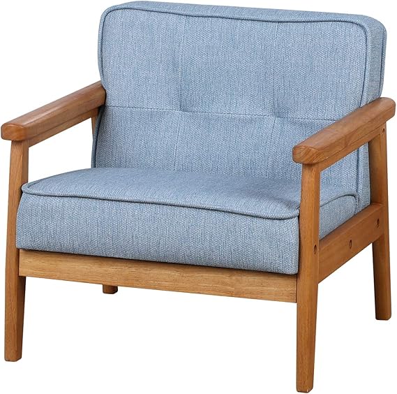 Kid Chair Sofa ,Upholstered Armrest Chair with Solid Wood Structure and Linen