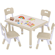 Toddler Table and Chair Set, Height Adjustable-Upgrade Kids Table and 4 Chairs for Ages