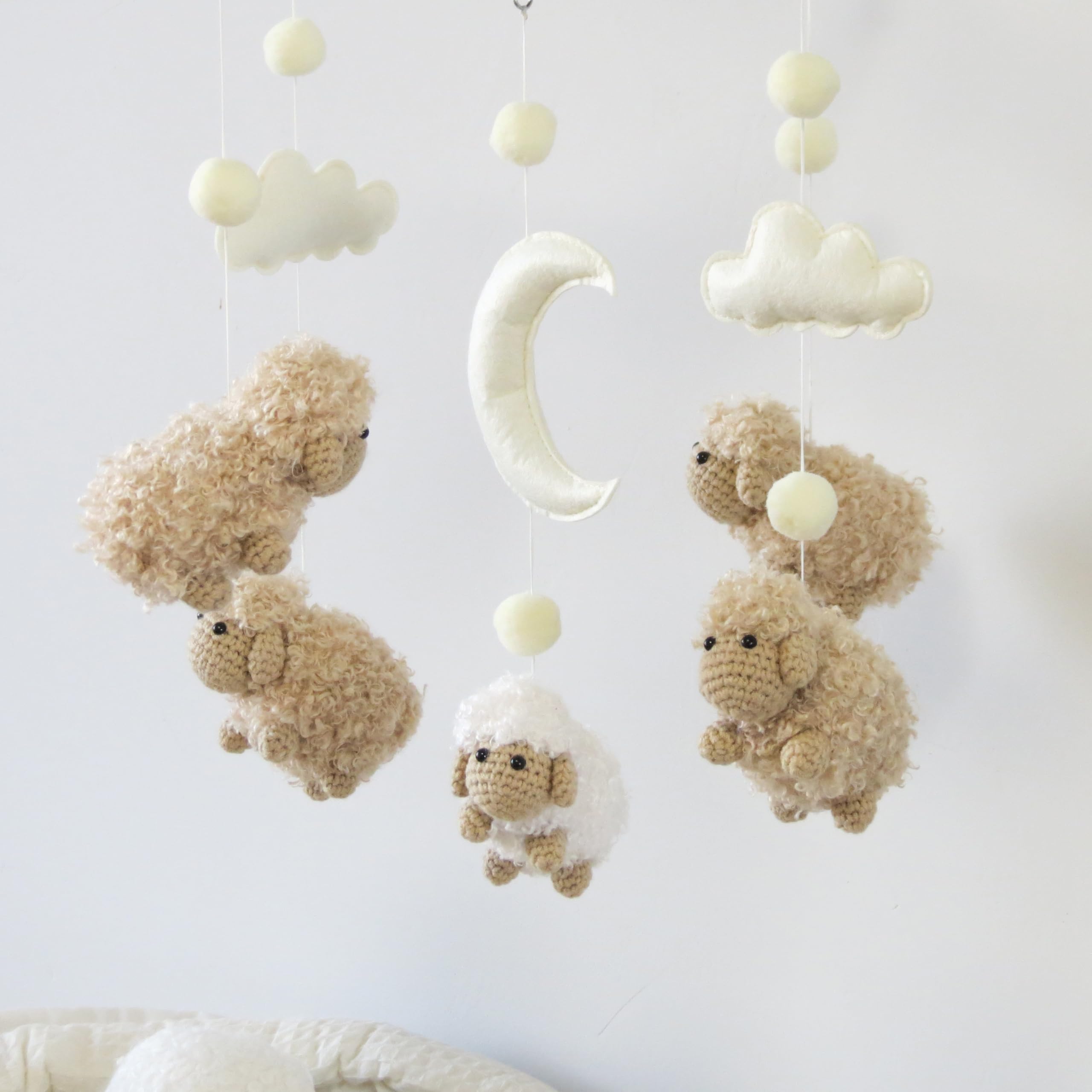 Sheep Crib Mobile Neutral Baby Mobile for Crib Sheep Baby Crib Mobile for Girls Boys