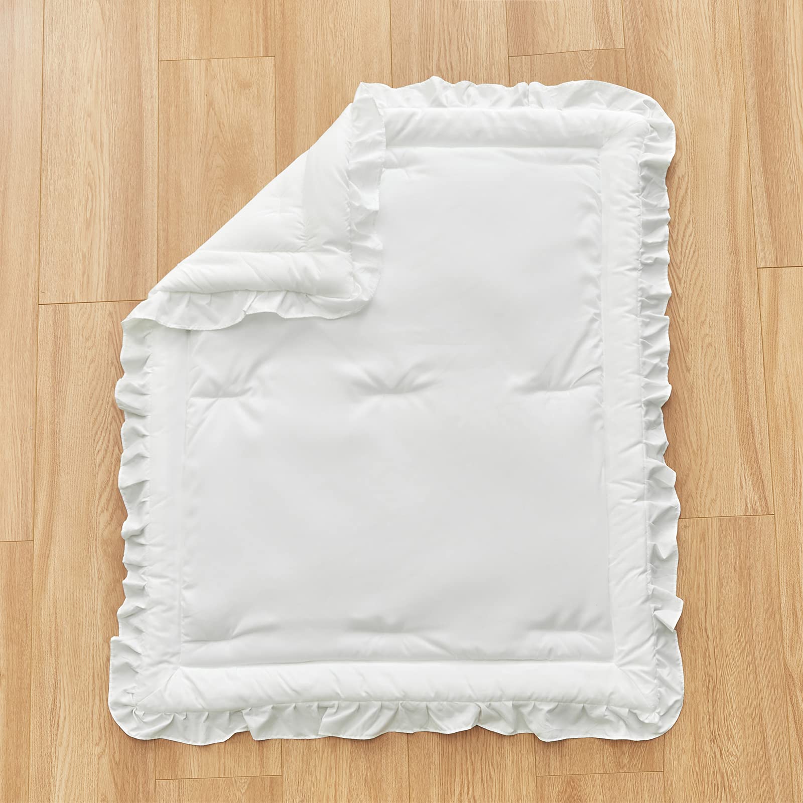 Ruffle Crib Bedding Set 3 Pieces White