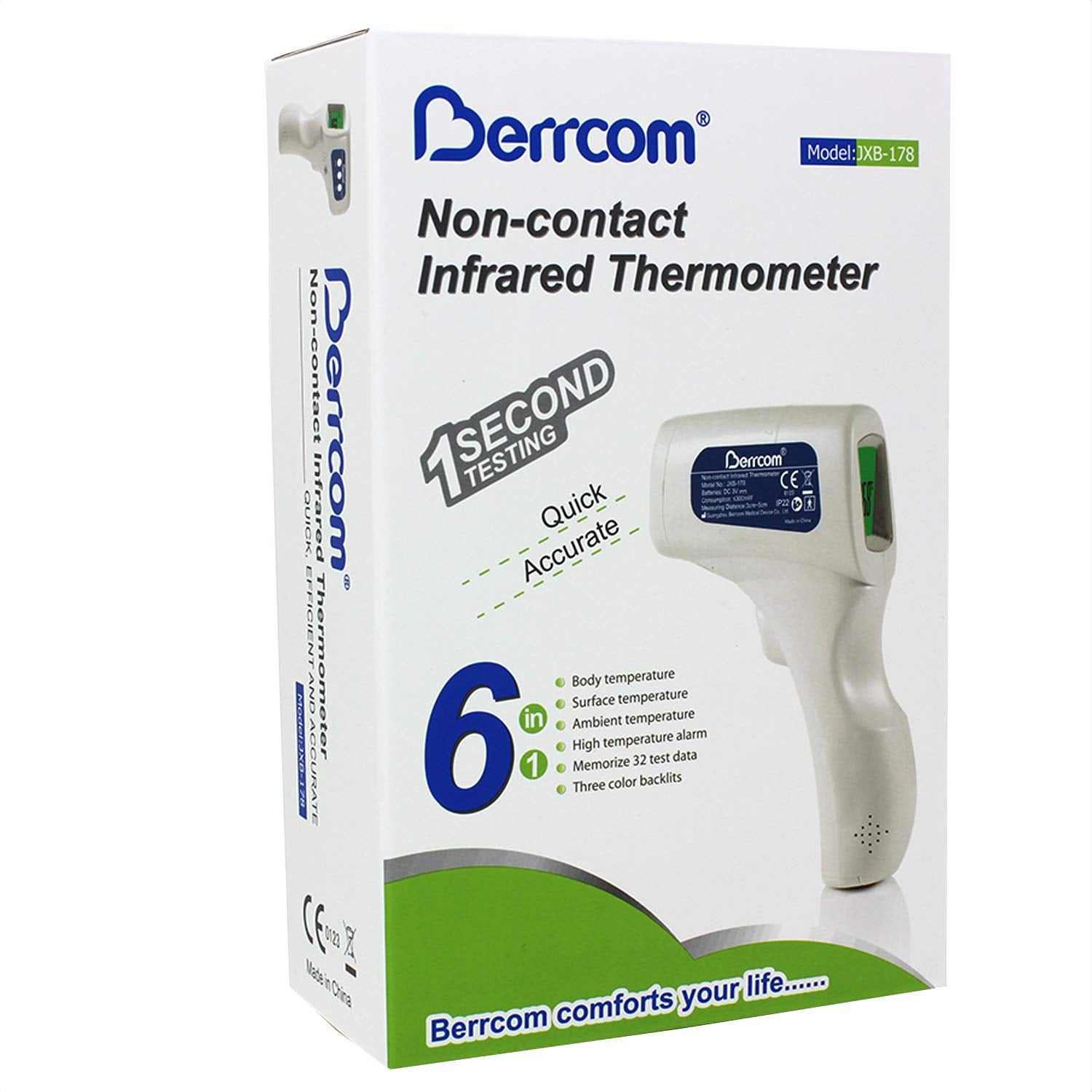 Non-Contact Digital Infrared Forehead Thermometer 1-Second Testing