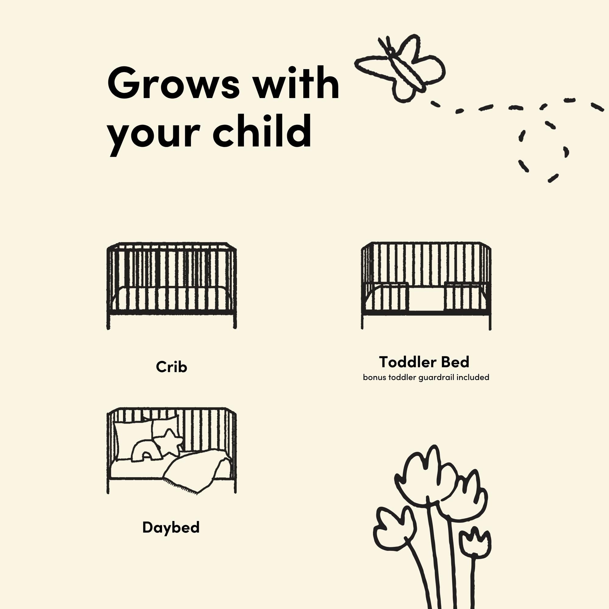 Sicily Convertible Crib with Toddler Rail
