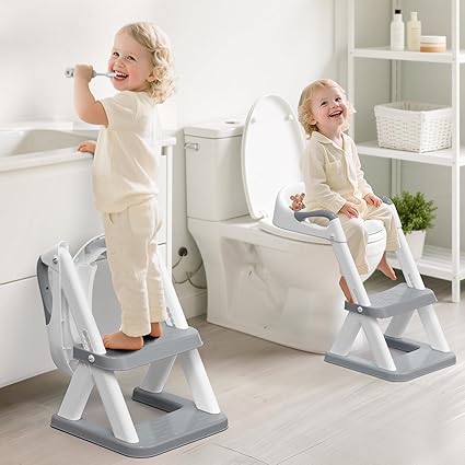 8868 Potty Training Seat with Step Stool - Adjustable Height, Non-Slip