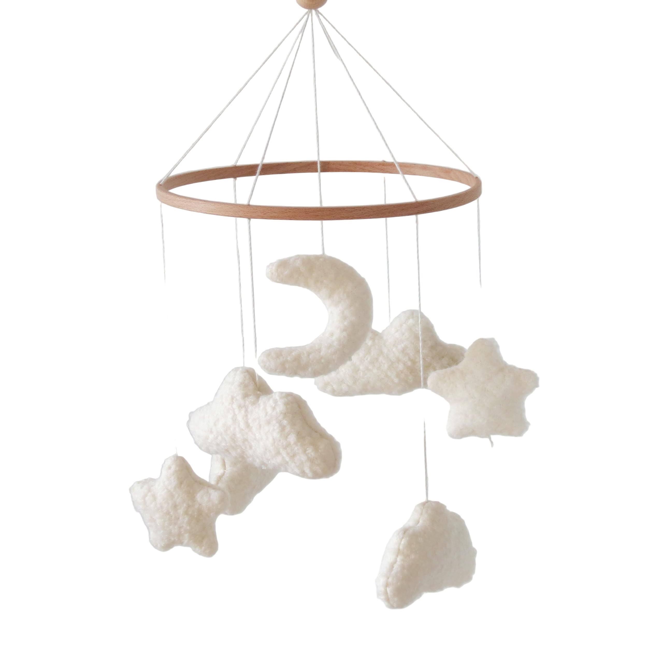 Mobile Baby Mobile for Crib Neutral Boho Moon and Clouds Mobile