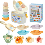 Bath Toys, 21PCS | Montessori Toys for Babies with Shapes for Sorting Play
