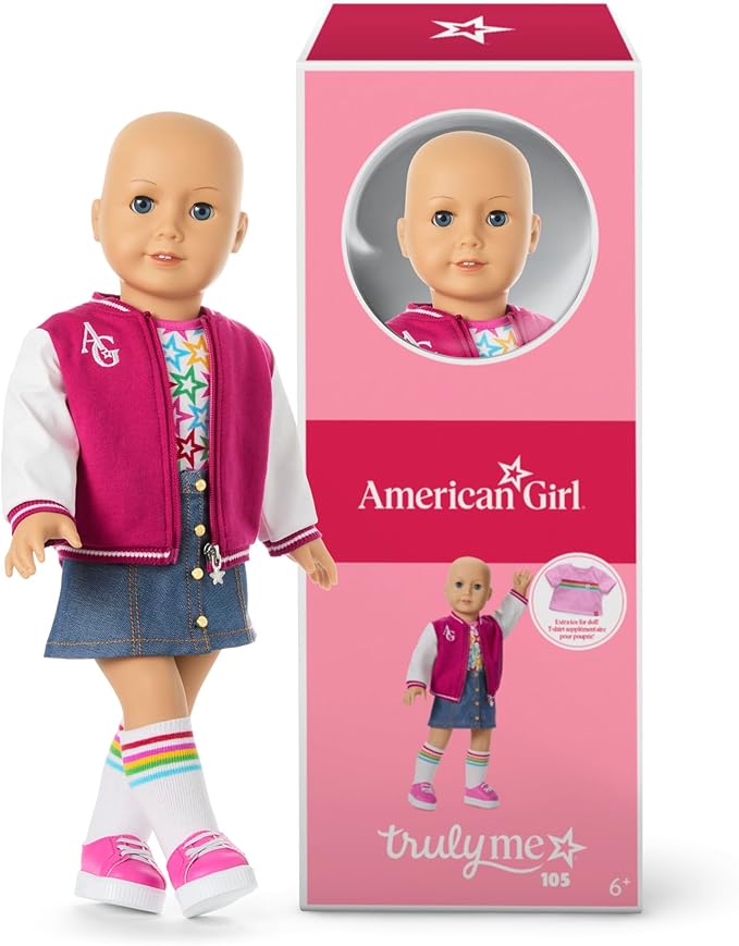 Truly Me 18-inch Doll #116 with Light-Blue Eyes, Wavy Purple-and-Pink Hair, Light Skin